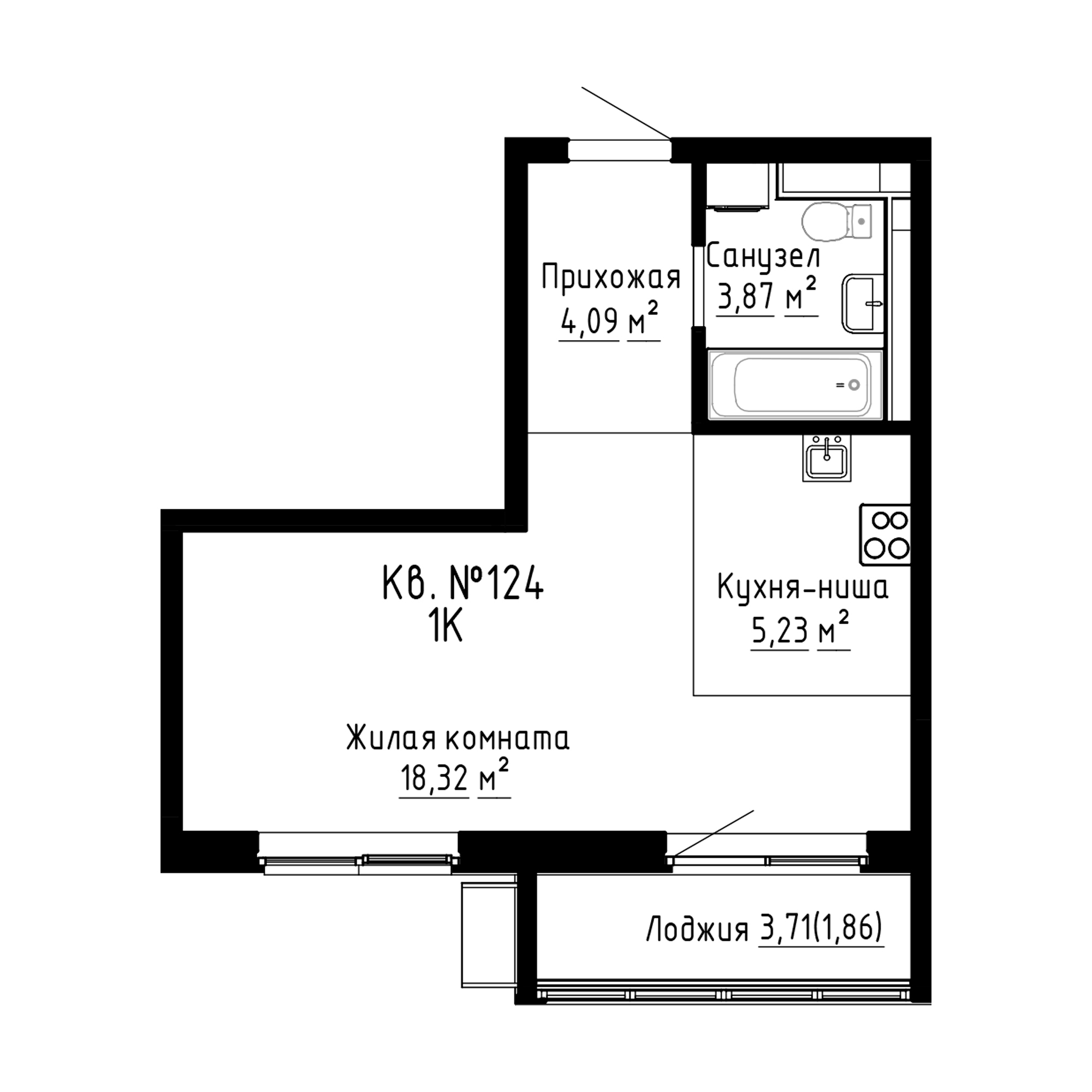 ЖК ДНС Сити (DNS Сити), Студия 33,4 м2, за 5 811 600 ₽, 3 этаж